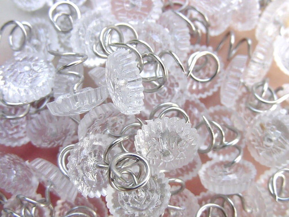 60 Pcs Upholstery Tacks Headliner Pins Clear Heads Twist Pins for Slipcovers and Bedskirts, 0.5 Inches Bed Skirt Pins - Image 2