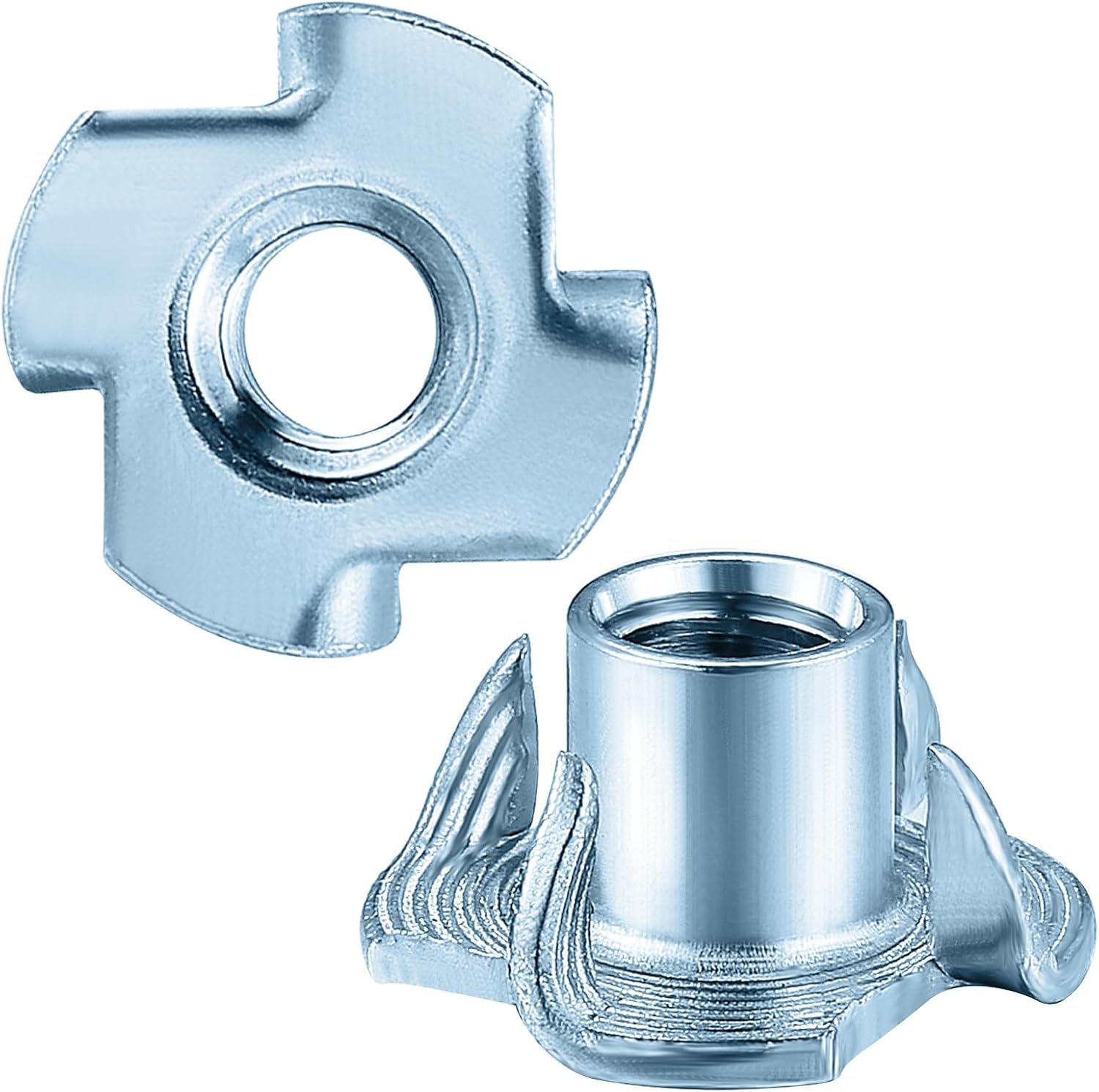 T-Nuts 1/4 * 20 (100 pcs), zinc Plated Steel, for Wood, Climbing Holds and cabinets - Image 3