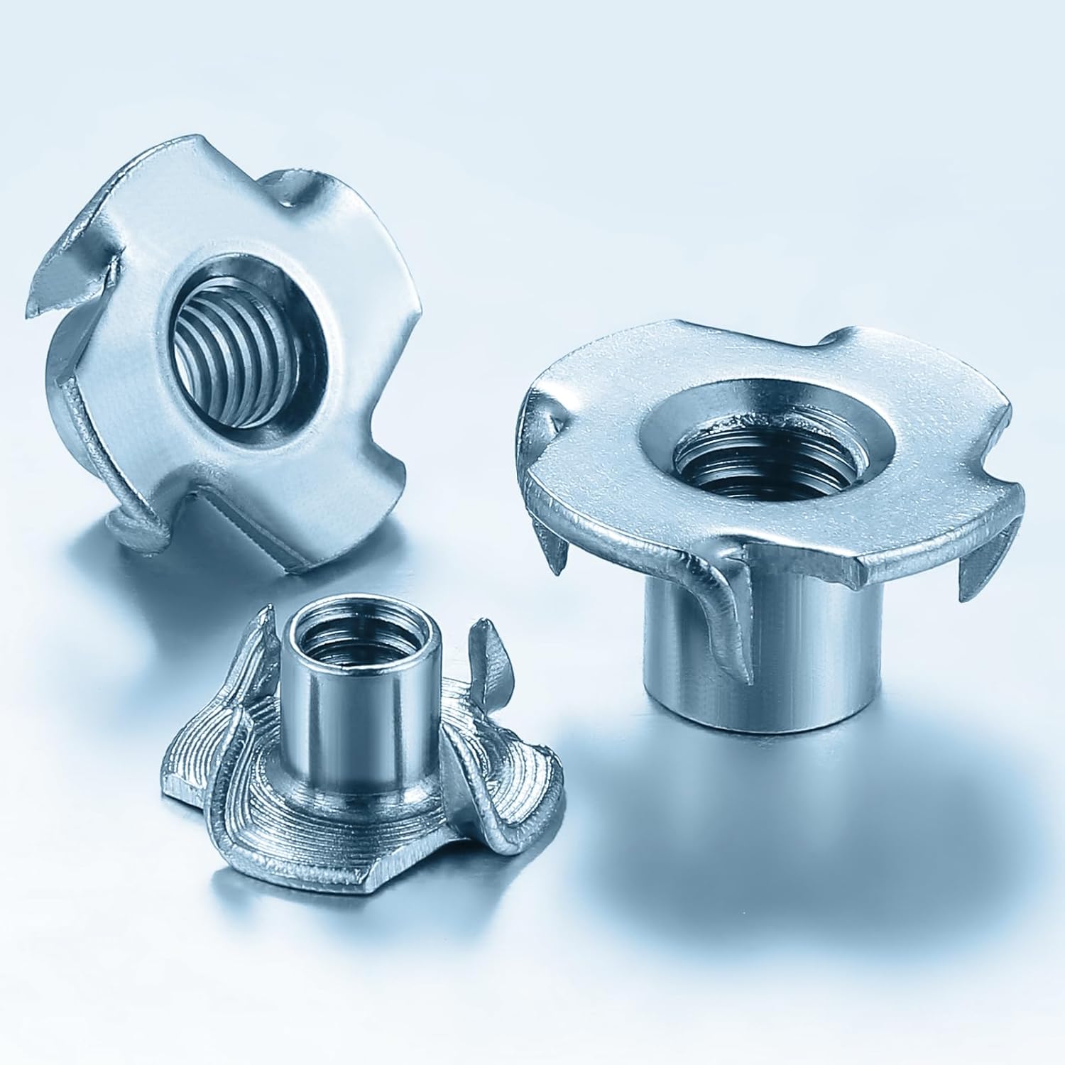 T-Nuts 1/4 * 20 (100 pcs), zinc Plated Steel, for Wood, Climbing Holds and cabinets - Image 4