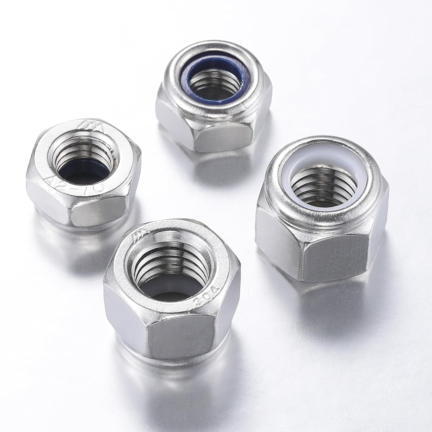 (50pcs) M8 Self Clinching Nuts 304 Stainless Steel Self-Lock Nylon Inserted Hex Lock Nuts - Image 5