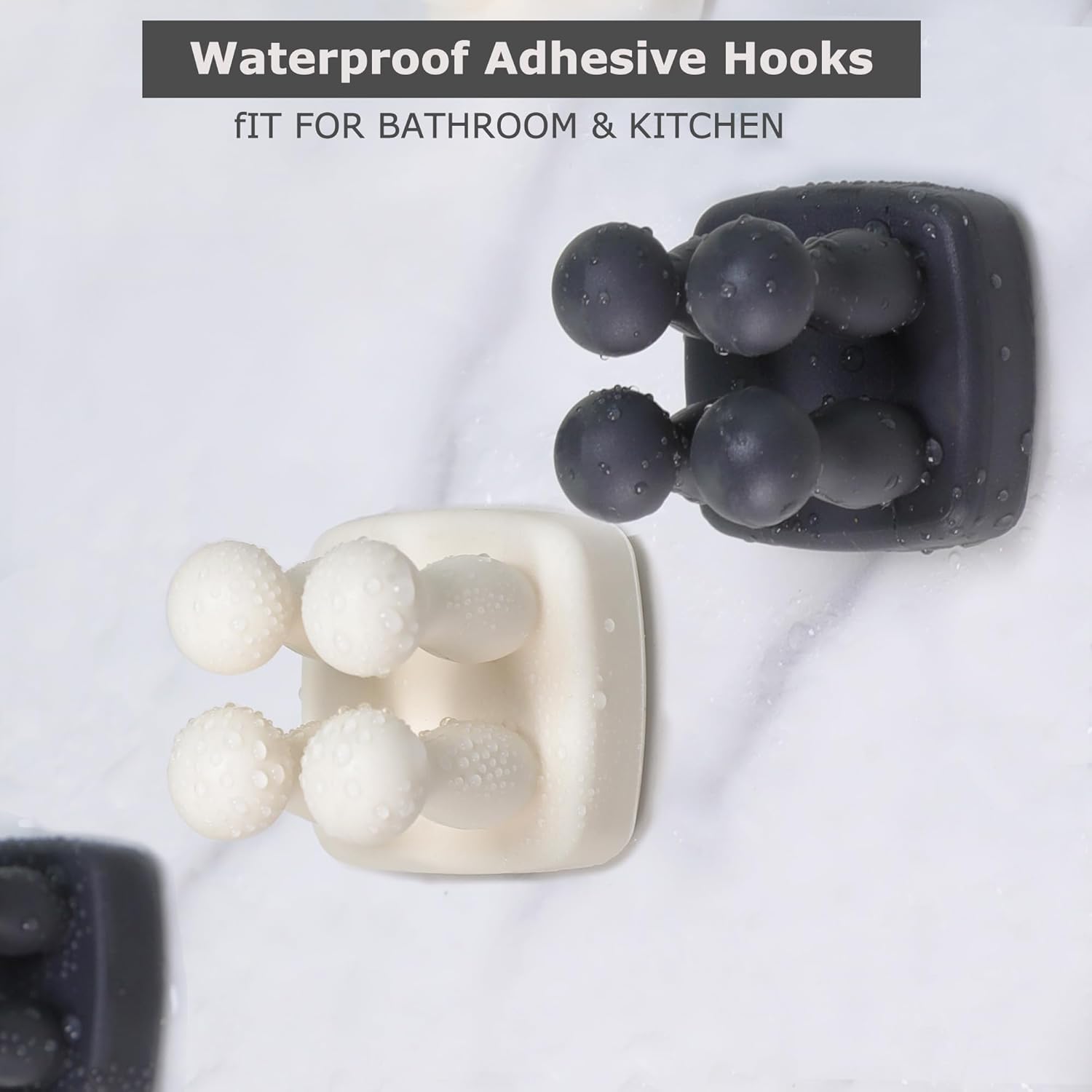 Silicone Toothbrh Holder Multi-Function Hook Waterproof self Adhesive Single Toothbrh Hook Plug Holder for Wall for Hanging Bathroom Kitchen Living Room Office (Square-Cream) - Image 5