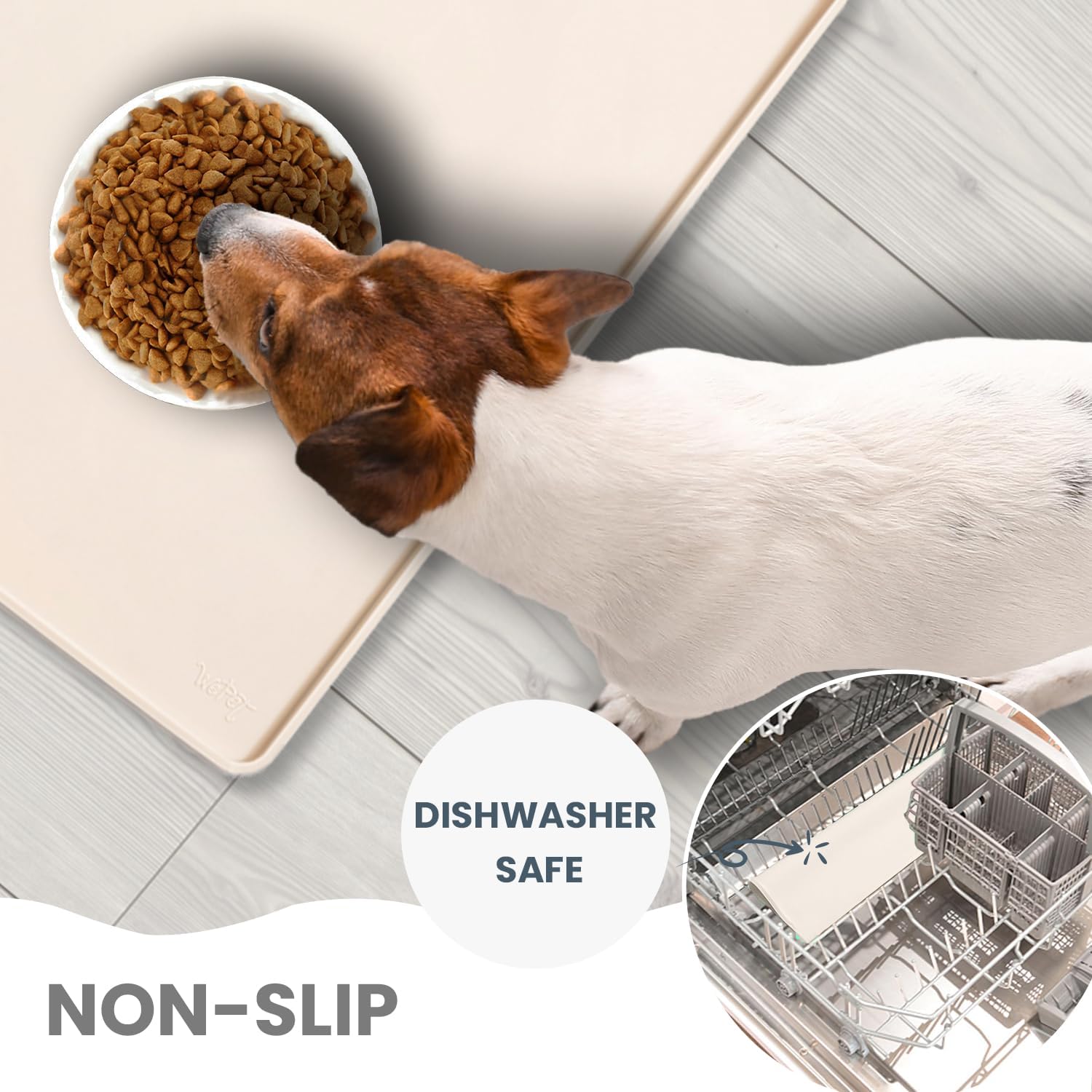 Non-Slip Waterproof Pet Feeding Mat, 20x12 Inch - Silicone Dog & Cat Food Mat with Raised Edge to Stop Food Spills and Water Spills - Dishwasher Safe, Easy Clean - Image 5