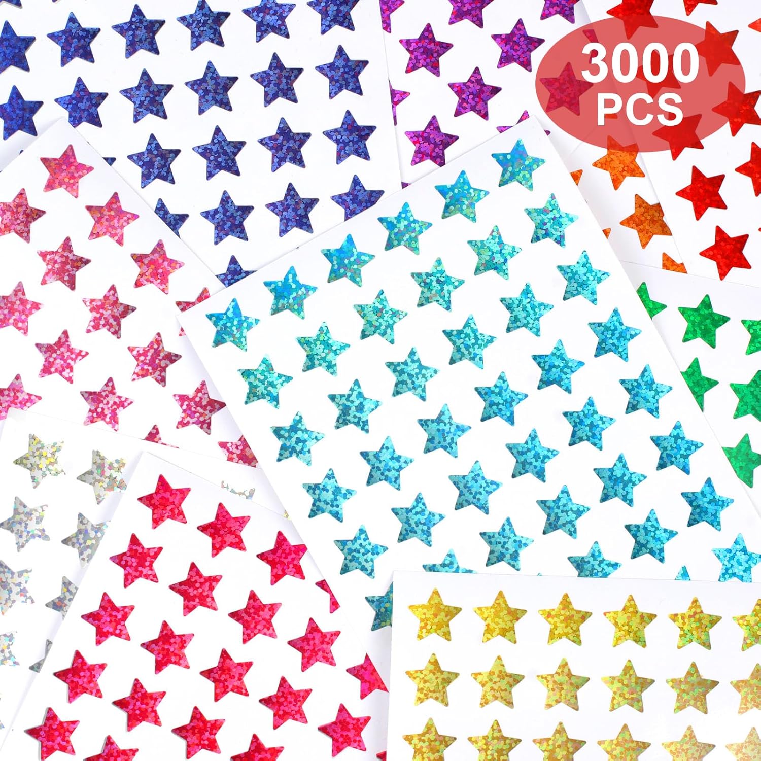 3000 PCS Star Stickers, 0.6