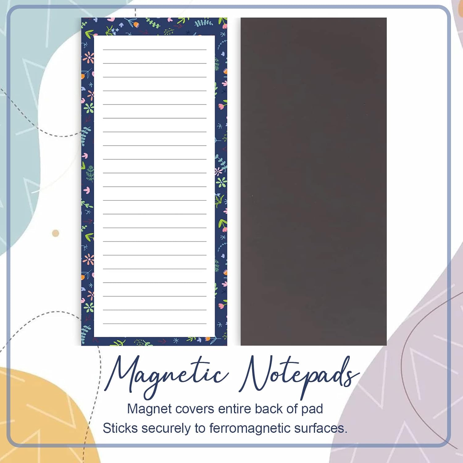 Magnetic Notepads for Refrigerator - Flower Design, 50 Sheets Per Pad, 4 Pack Memo Pads for Grocery Lists and To-Dos - Image 5