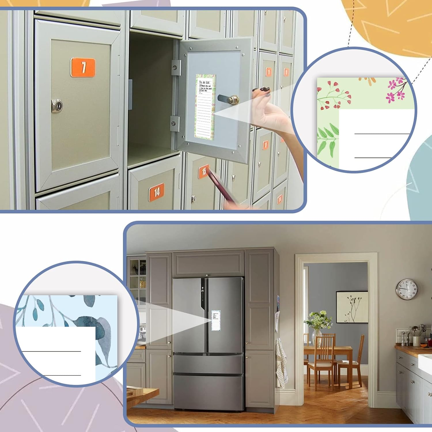 Magnetic Notepads for Refrigerator - Flower Design, 50 Sheets Per Pad, 4 Pack Memo Pads for Grocery Lists and To-Dos - Image 7
