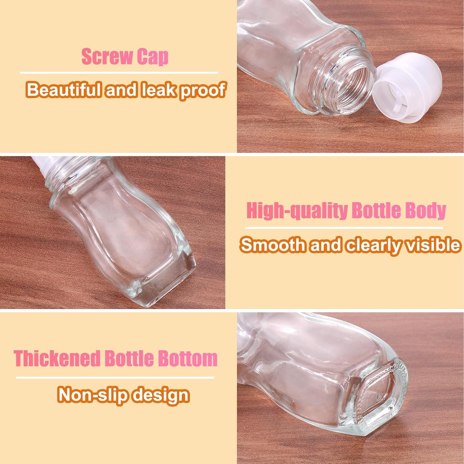 2PCS Glass Empty Roller Bottles with Plastic Roller Ball, Deodorant Roll On Bottles Containers Leak Proof Massage Roller Ball Bottles with Cap For Essential Oils Perfume Cosmetics (30ml+50ml) - Image 6