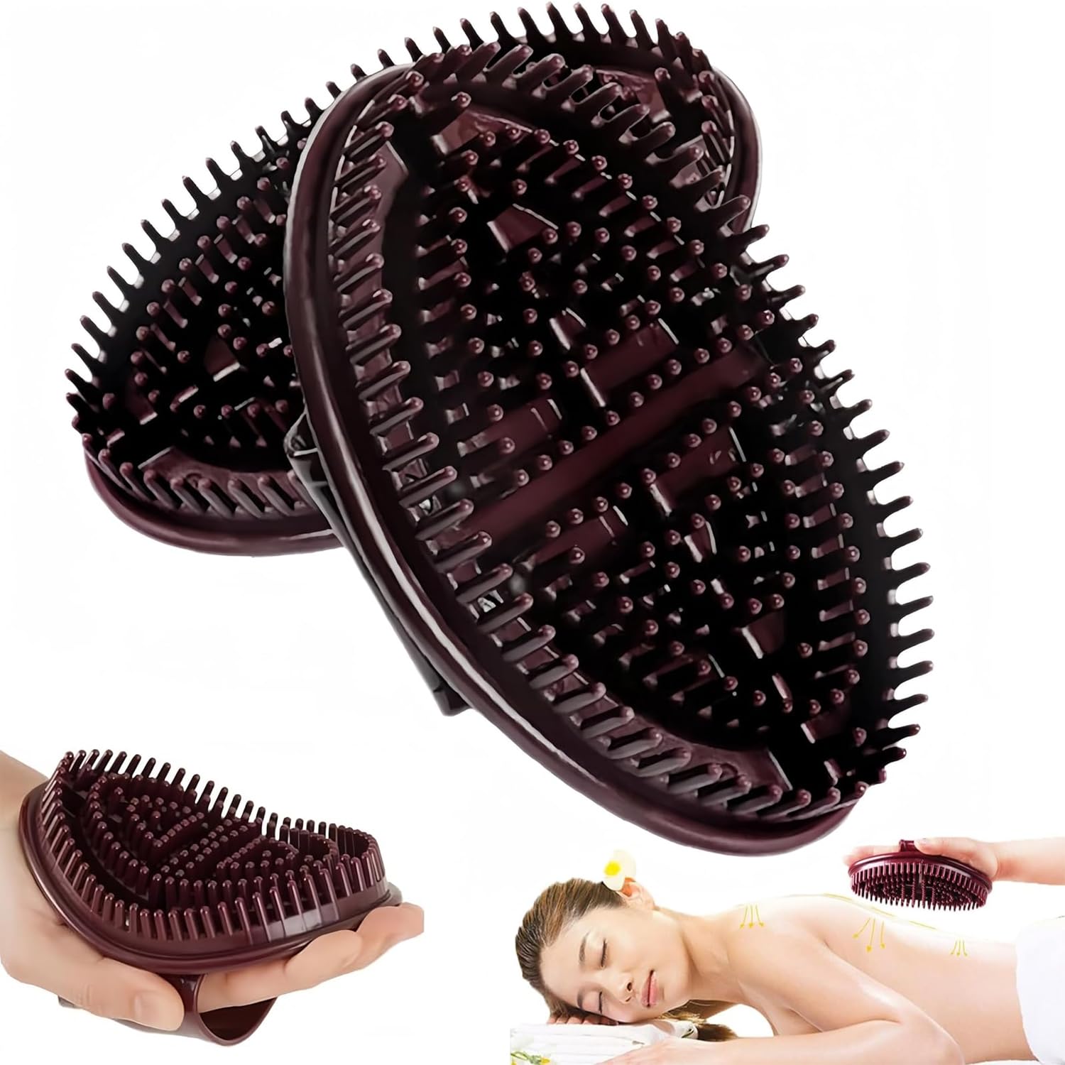 2 Pcs Meridian Brh Massage Brh, Beauty Salon Professional Ctom Meridian Brh, Acupressure Meridian Brh, Meridian Scalp Massage Brh, Full Body Relaxation Comb - Image 1