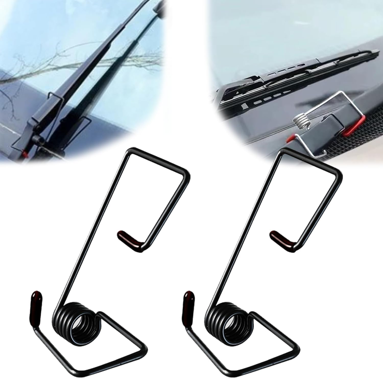 2Pcs Windshield Wiper Arm Pressure Spring Booster, Wiper Arm Pressure Spring Set, Enhance Wiper Performance, Easy Install, Improved Visibility in Rain/Snow - Suitable for All Vehicles - Image 1