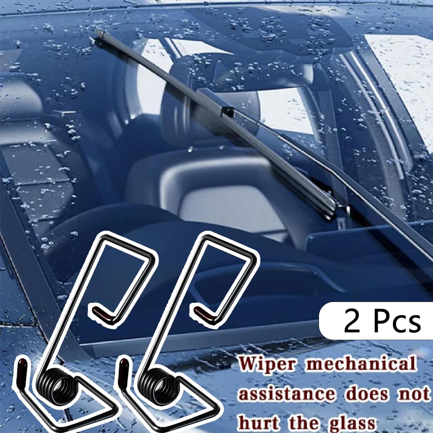 2Pcs Windshield Wiper Arm Pressure Spring Booster, Wiper Arm Pressure Spring Set, Enhance Wiper Performance, Easy Install, Improved Visibility in Rain/Snow - Suitable for All Vehicles - Image 3