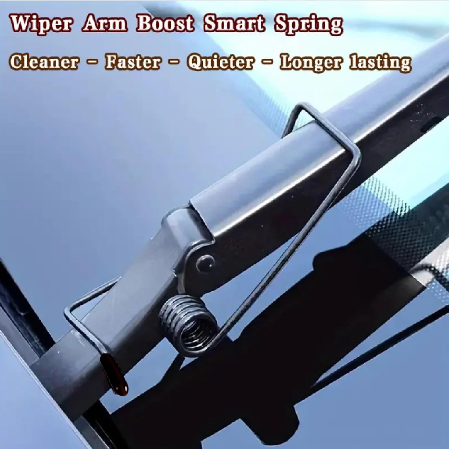 2Pcs Windshield Wiper Arm Pressure Spring Booster, Wiper Arm Pressure Spring Set, Enhance Wiper Performance, Easy Install, Improved Visibility in Rain/Snow - Suitable for All Vehicles - Image 4
