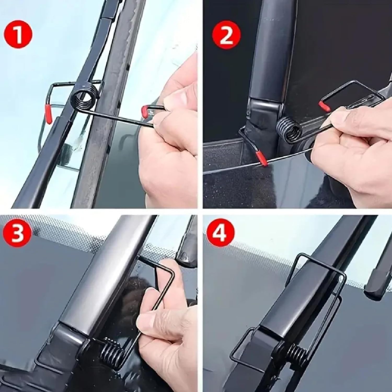 2Pcs Windshield Wiper Arm Pressure Spring Booster, Wiper Arm Pressure Spring Set, Enhance Wiper Performance, Easy Install, Improved Visibility in Rain/Snow - Suitable for All Vehicles - Image 5