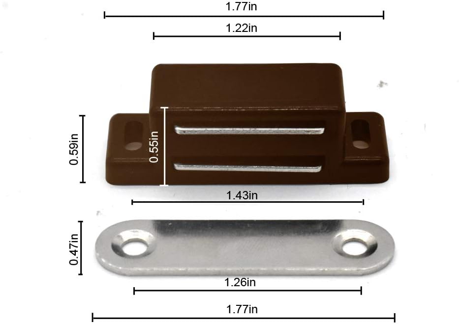 Cabinet Magnetic Latch - 12 Pack Brown Cabinet Door Magnets Catch for Closure Cupboards Drawers Kitchen Bathroom and Shutters - Image 3