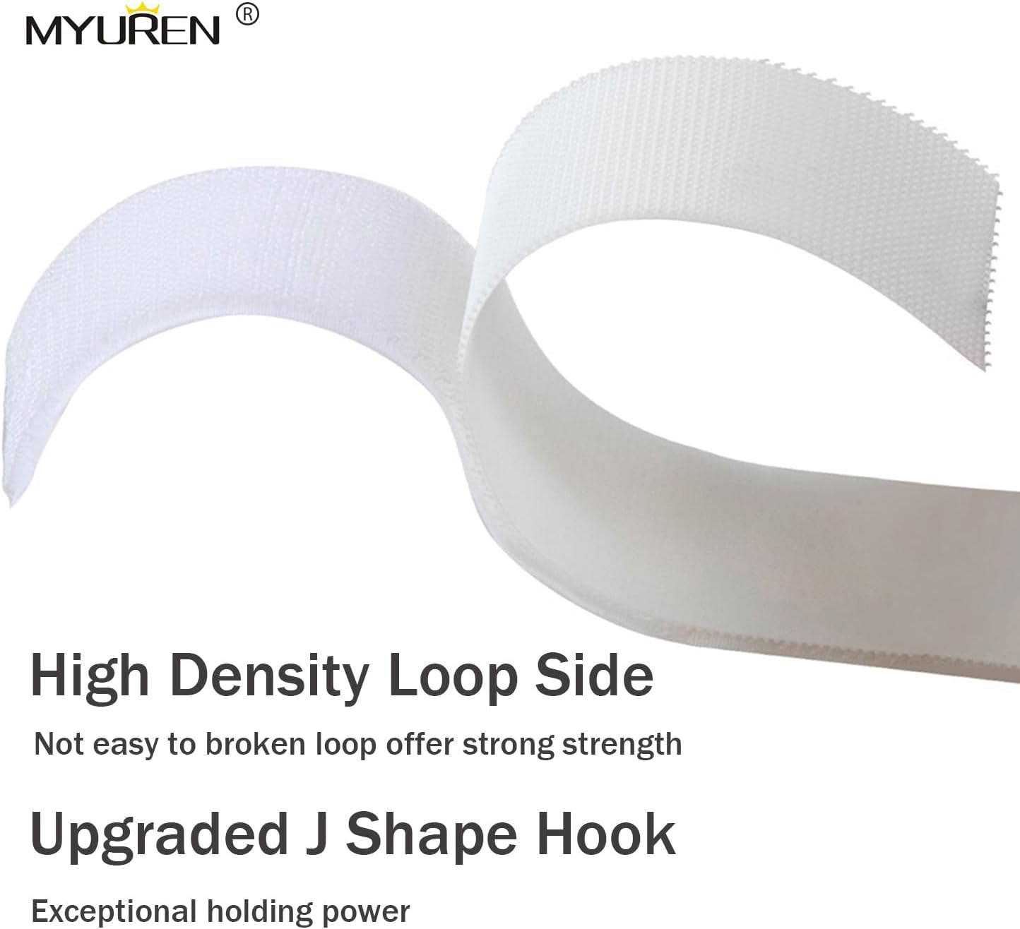 Sew on Hook and Loop Strips 3/4in x 5yd | Easy to Sew | Excellent Grip | Non-Adhesive Back Nylon Strips Fabric Fastener Non-Adhesive Interlocking Tape for Clothing Sewing Crafts and DIY, White - Image 2