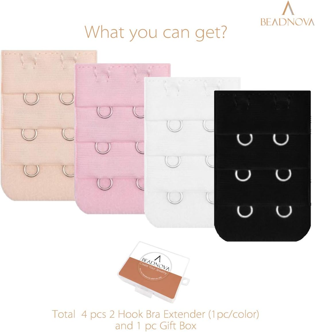 Bra Extender 2 Hook Bra Back Clips Bra Strap Extender Bra Clasp (4pcs) - Image 2