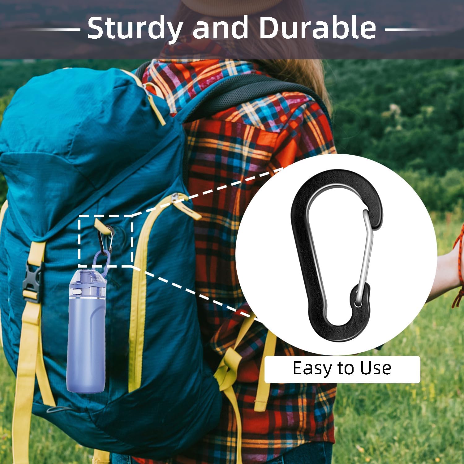 6pcs Aluminum Small Carabiner Clip, 2 Inch Carabiner Keychain Clasp Spring D Ring for Hanging Home KeyRings Hook Paracord Lanyard Keychain Pet Collar Hiking Camping Fishing Accessories (Assorted) - Image 5