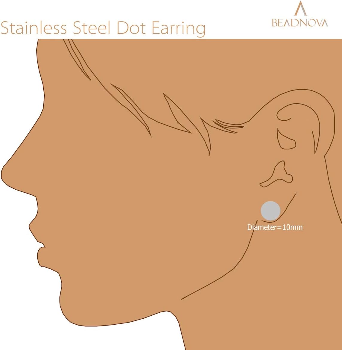 Stud Earrings Flat Circle Piercing Dot Earrings Stainless Disc Post Earrings for Women (2-10mm, Silver, 1-3 pairs) - Image 4