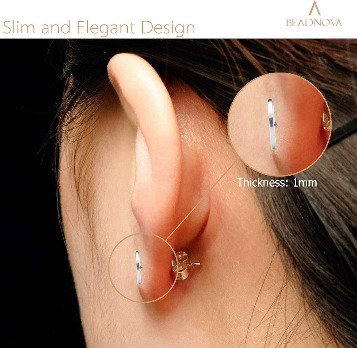 Stud Earrings Flat Circle Piercing Dot Earrings Stainless Disc Post Earrings for Women (2-10mm, Silver, 1-3 pairs) - Image 5