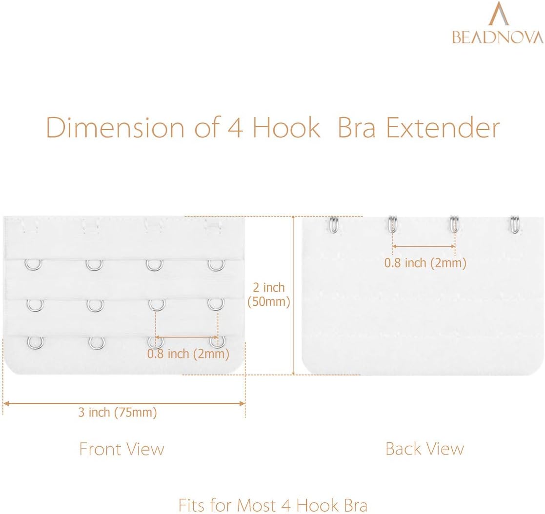 Bra Extender 4 Hook Bra Back Clips Bra Strap Extender Bra Clasp (4pcs) - Image 3
