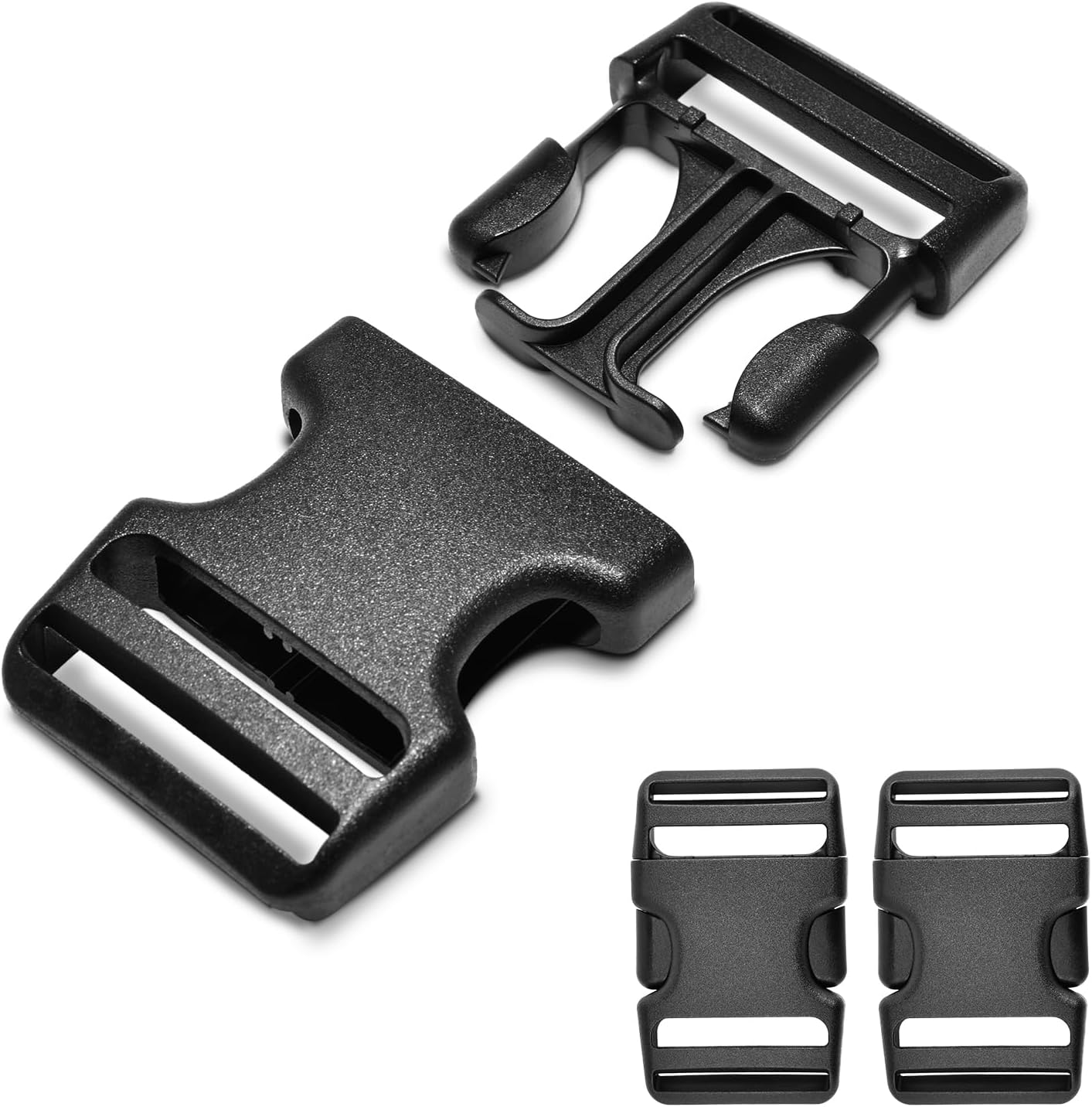 CooBigo 3pcs 1-1/2 Inch Plastic Buckle for Strap Replacment, Heavy Duty Belt Buckles Backpack Clips Luggage Webbing Straps Side Release Buckle Clasp - Image 1