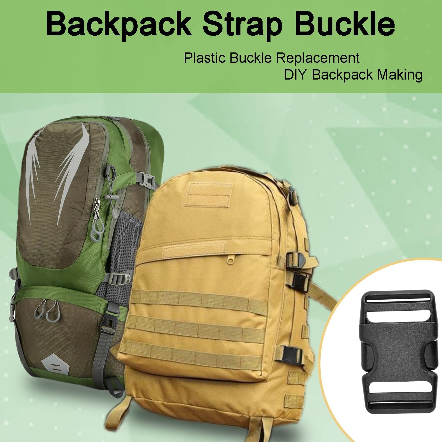 CooBigo 3pcs 1-1/2 Inch Plastic Buckle for Strap Replacment, Heavy Duty Belt Buckles Backpack Clips Luggage Webbing Straps Side Release Buckle Clasp - Image 4