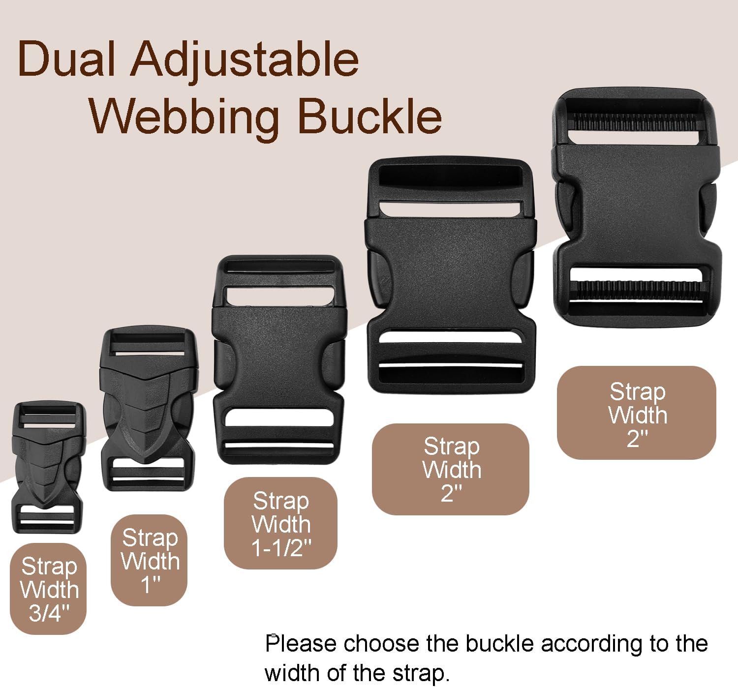 CooBigo 3pcs 1-1/2 Inch Plastic Buckle for Strap Replacment, Heavy Duty Belt Buckles Backpack Clips Luggage Webbing Straps Side Release Buckle Clasp - Image 7