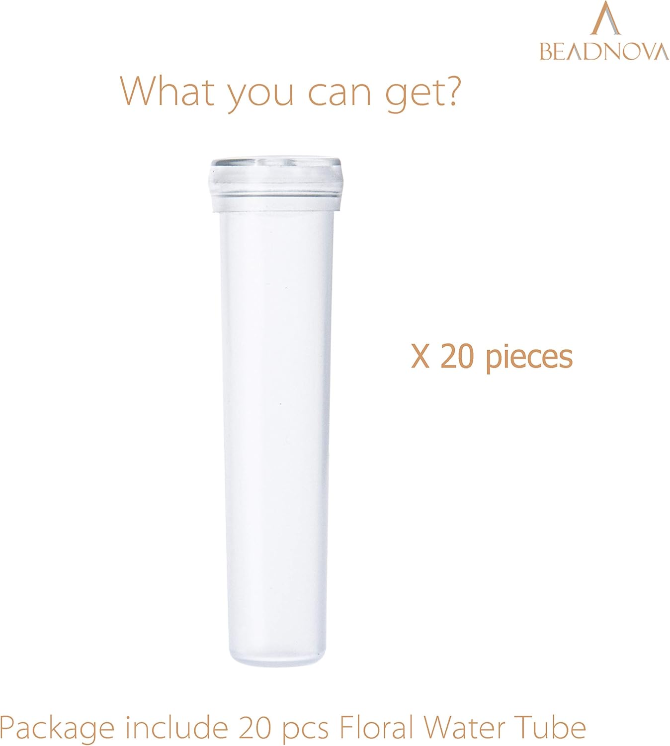 Floral Water Tubes 2.8 Inch Plastic Water Tubes for Floral Flower Vials with Caps for Flower Arrangement Decoration (Clear, 20 Pcs) - Image 3