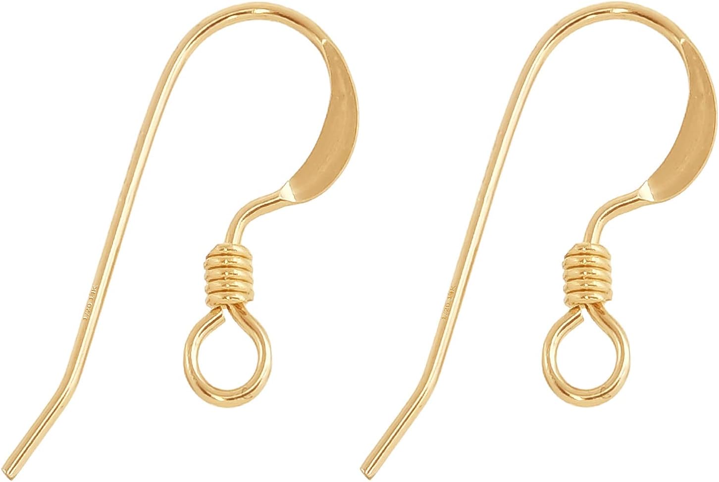 Earring Hooks 4pcs 14k Gold Filled Earring Kits with Rubber Backs Ear Wire Hook for Jewelry Making DIY Ear Post Supplies (4pcs Earwires and 4 pcs Backs) - Image 1
