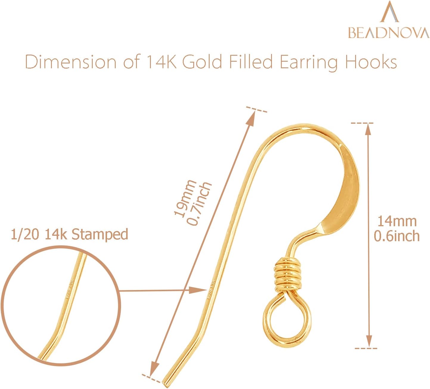 Earring Hooks 4pcs 14k Gold Filled Earring Kits with Rubber Backs Ear Wire Hook for Jewelry Making DIY Ear Post Supplies (4pcs Earwires and 4 pcs Backs) - Image 2