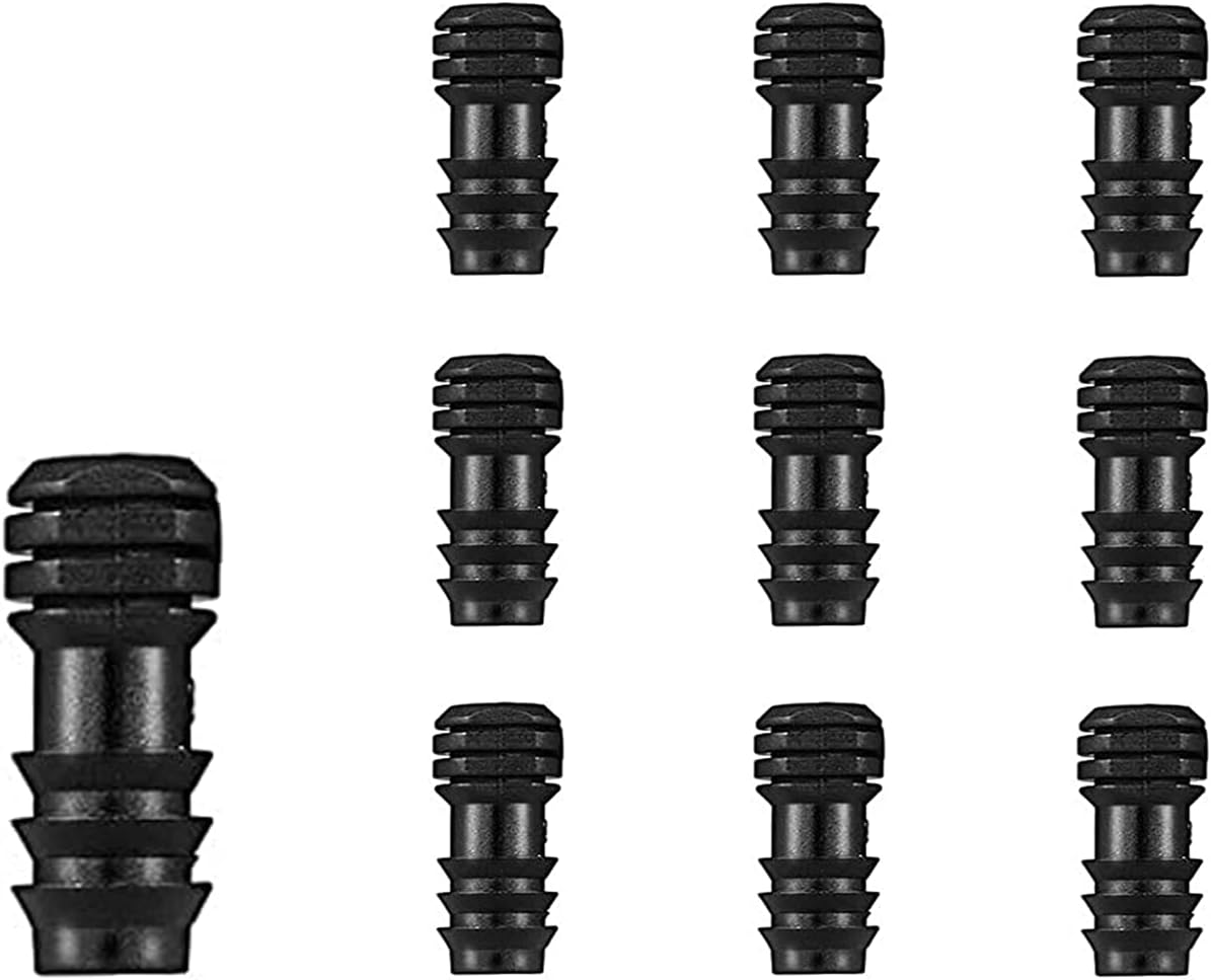 Drip Irrigation Parts 10 Pcs 1/2 Inch Barbed End Plugs Goof Plugs Fittings Drip Line Connectors for 1/2 Inch Irrigation Tubing Garden Watering System (10pcs) - Image 1