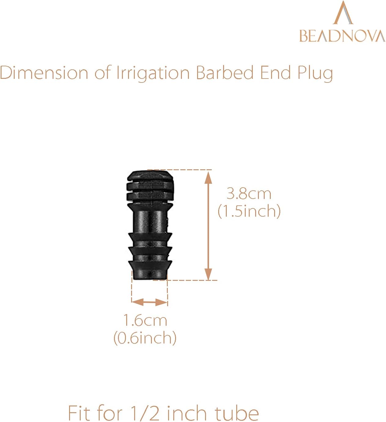 Drip Irrigation Parts 10 Pcs 1/2 Inch Barbed End Plugs Goof Plugs Fittings Drip Line Connectors for 1/2 Inch Irrigation Tubing Garden Watering System (10pcs) - Image 2