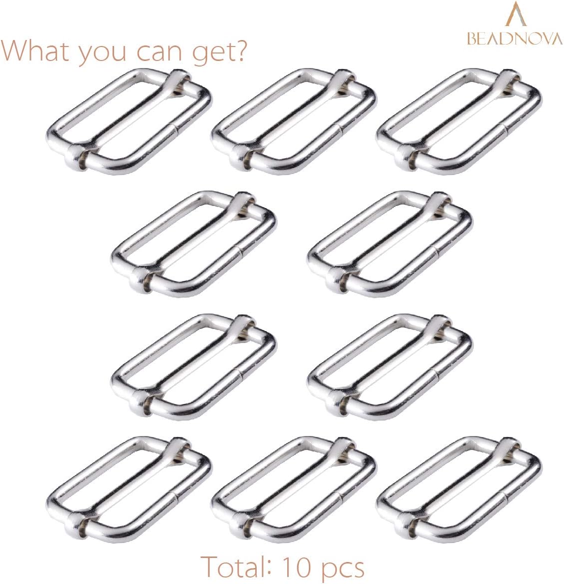 Adjtable Slide Buckle 1 Inch Triglide Slides Metal Webbing Slider For Strap Belt Backpack Handbag DIY (10 Pieces, Silver Color) - Image 2