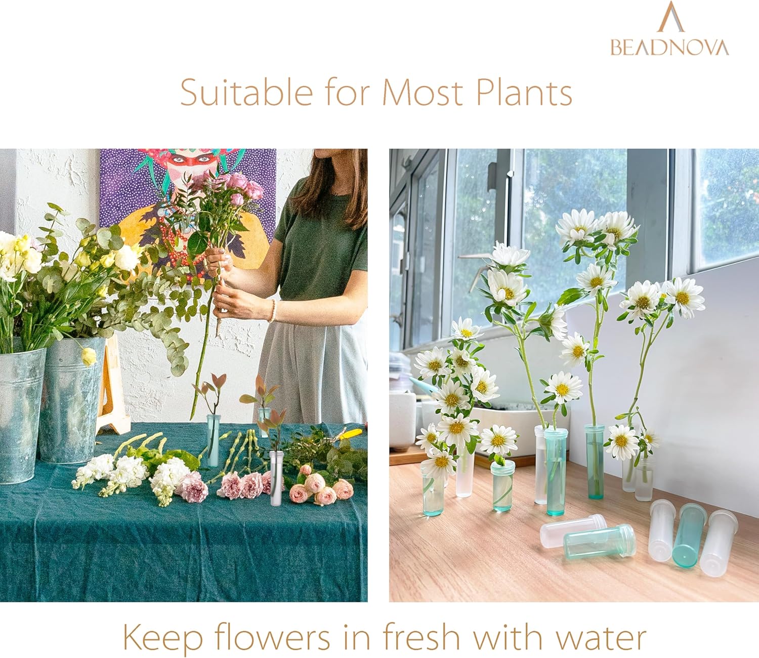 Floral Water Tubes 1.6 Inch Plastic Water Tubes for Floral Flower Vials with Caps for Flower Arrangement Decoration (Clear, 20 Pcs) - Image 6