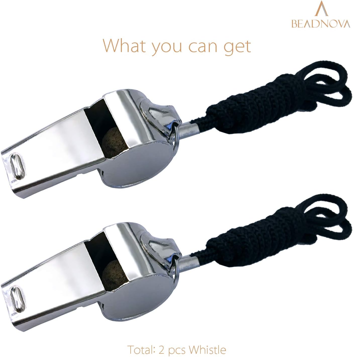 Stainless Steel Whistles with Lanyard Lifeguard Whistle Referee Whistle Metal Whistle Sports Whistle Coaches Whistle - Image 2