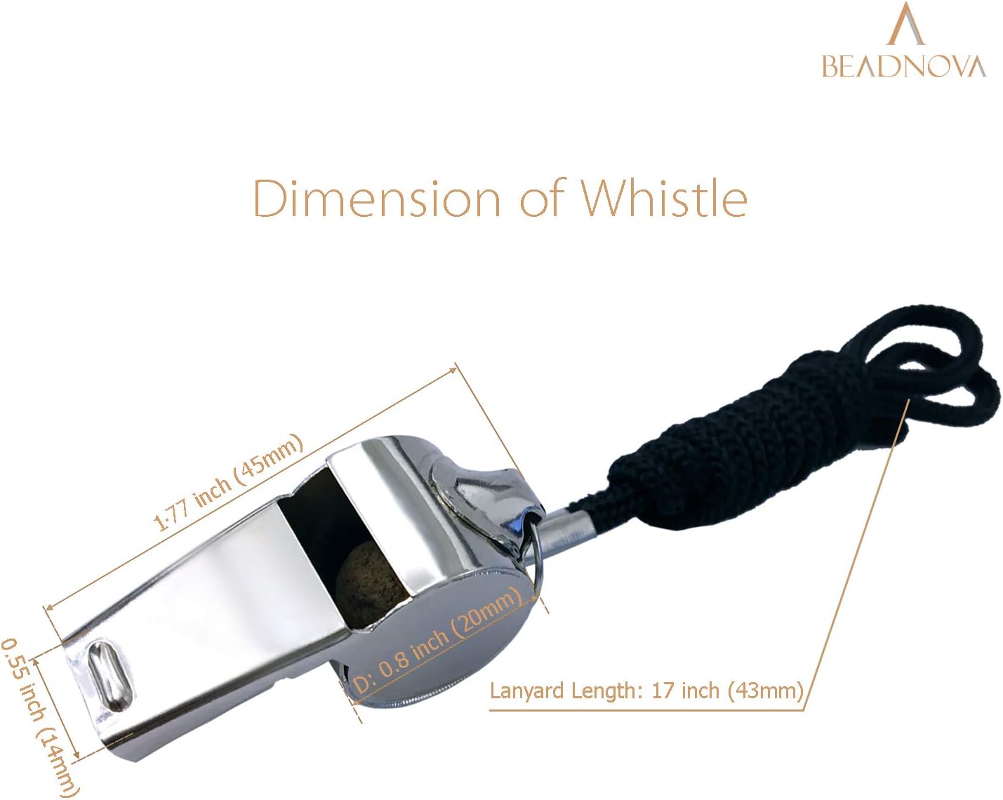 Stainless Steel Whistles with Lanyard Lifeguard Whistle Referee Whistle Metal Whistle Sports Whistle Coaches Whistle - Image 3