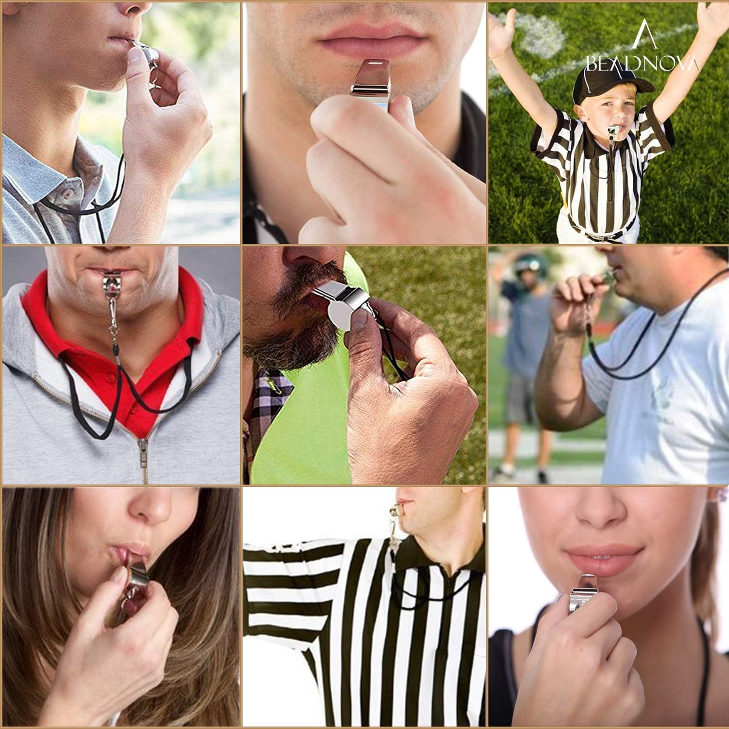 Stainless Steel Whistles with Lanyard Lifeguard Whistle Referee Whistle Metal Whistle Sports Whistle Coaches Whistle - Image 5