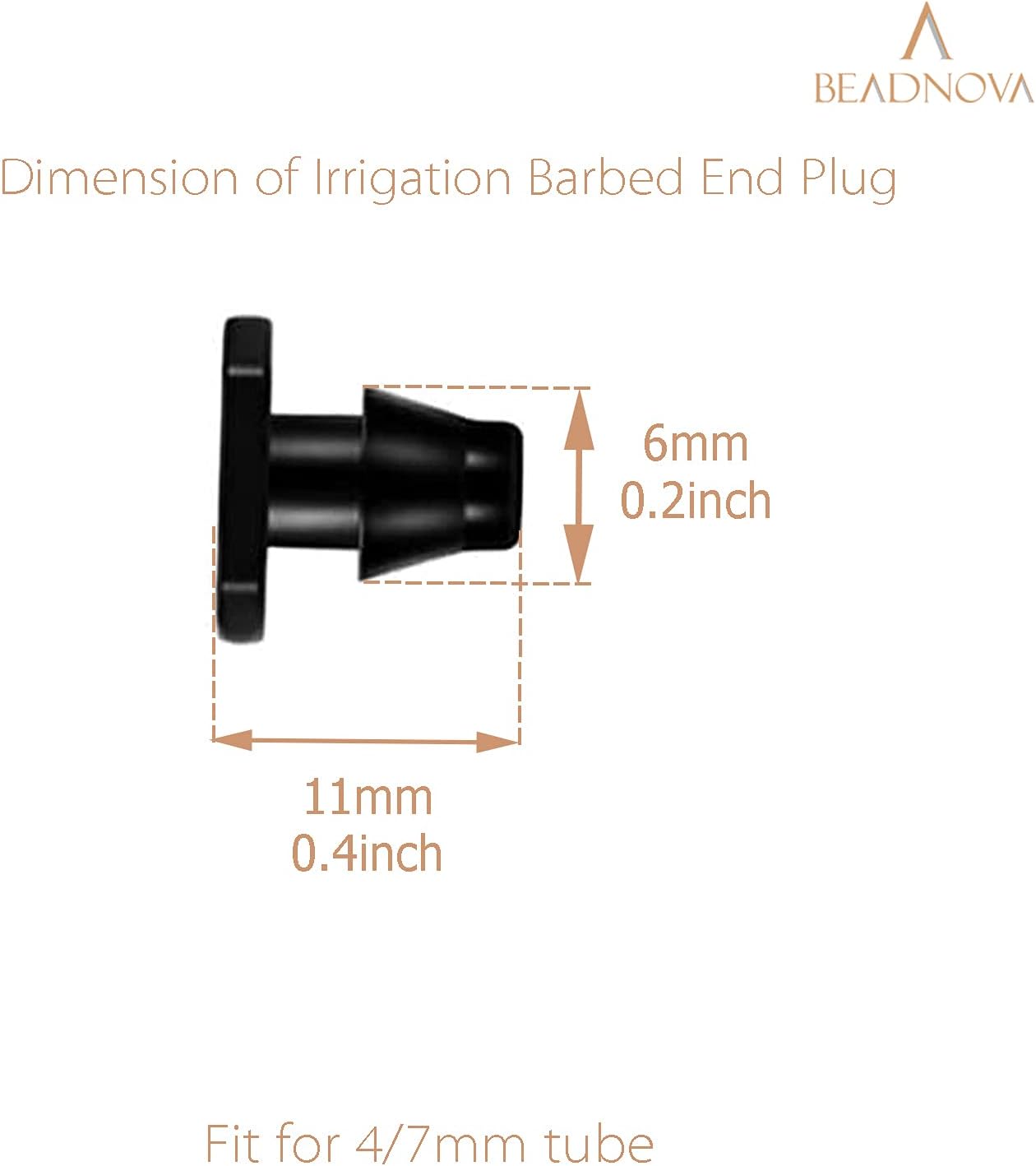 Drip Irrigation Connectors 30 Pcs 1/4 Inch Barbed Drip Line Plugs End Plugs Irrigation Connectors for 1/4 Inch Tubing Water Tubing Gardening Supplies (30pcs) - Image 2