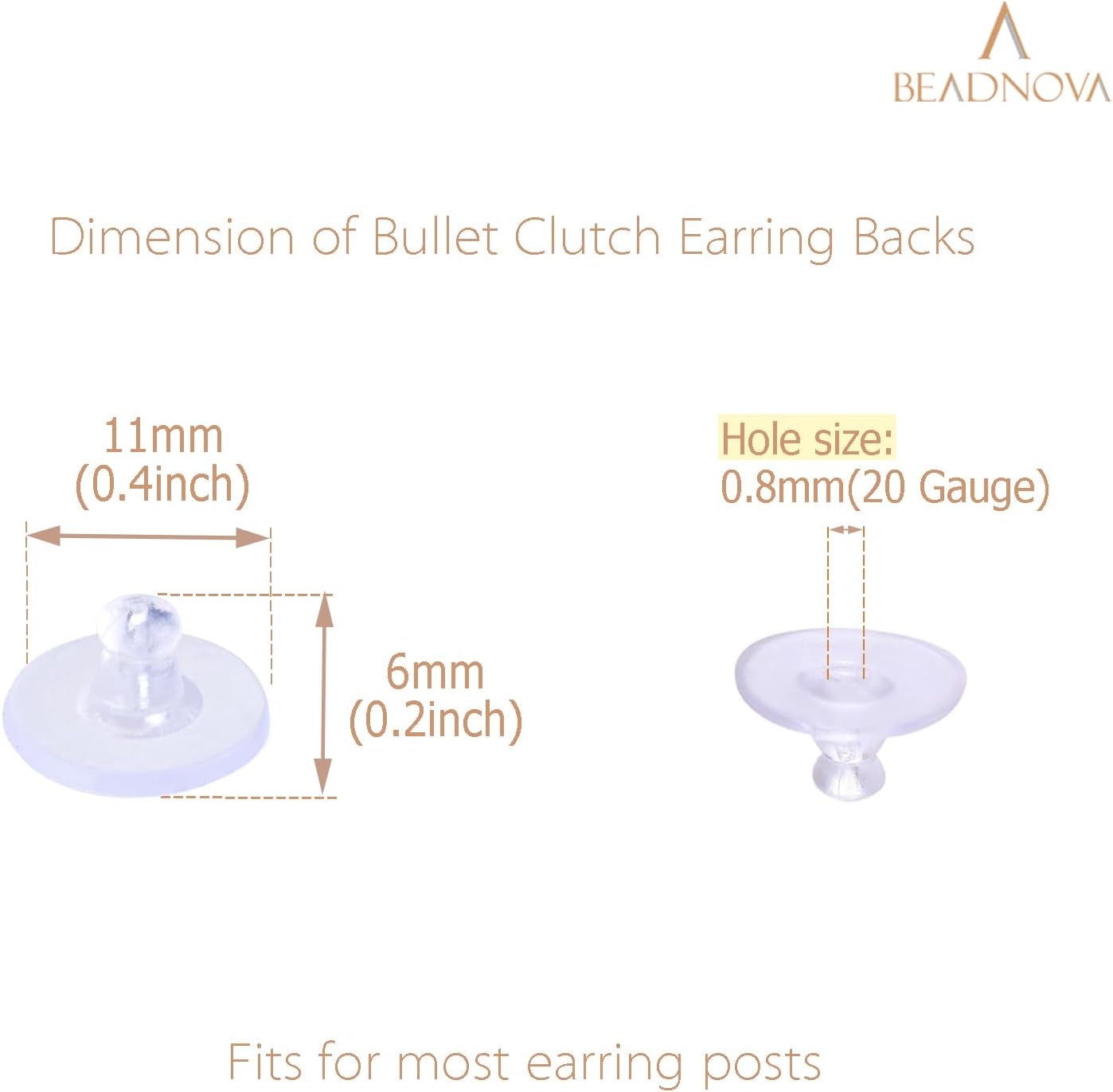 Earring Backs for Studs 240pcs Earring Backings Stoppers Pierced Ear Backings Clear Rubber Bullet Clutch Plastic Locking Ear Backs for Posts - Image 2