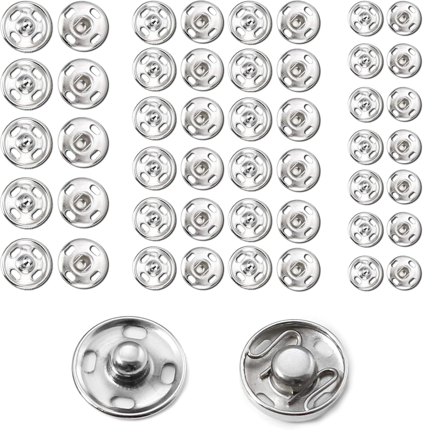 Snaps Buttons for Sewing Leather Snaps Button Press Sewing Tools Fastener Tools for Clothes (106 Sets, 3 Sizes) - Image 1