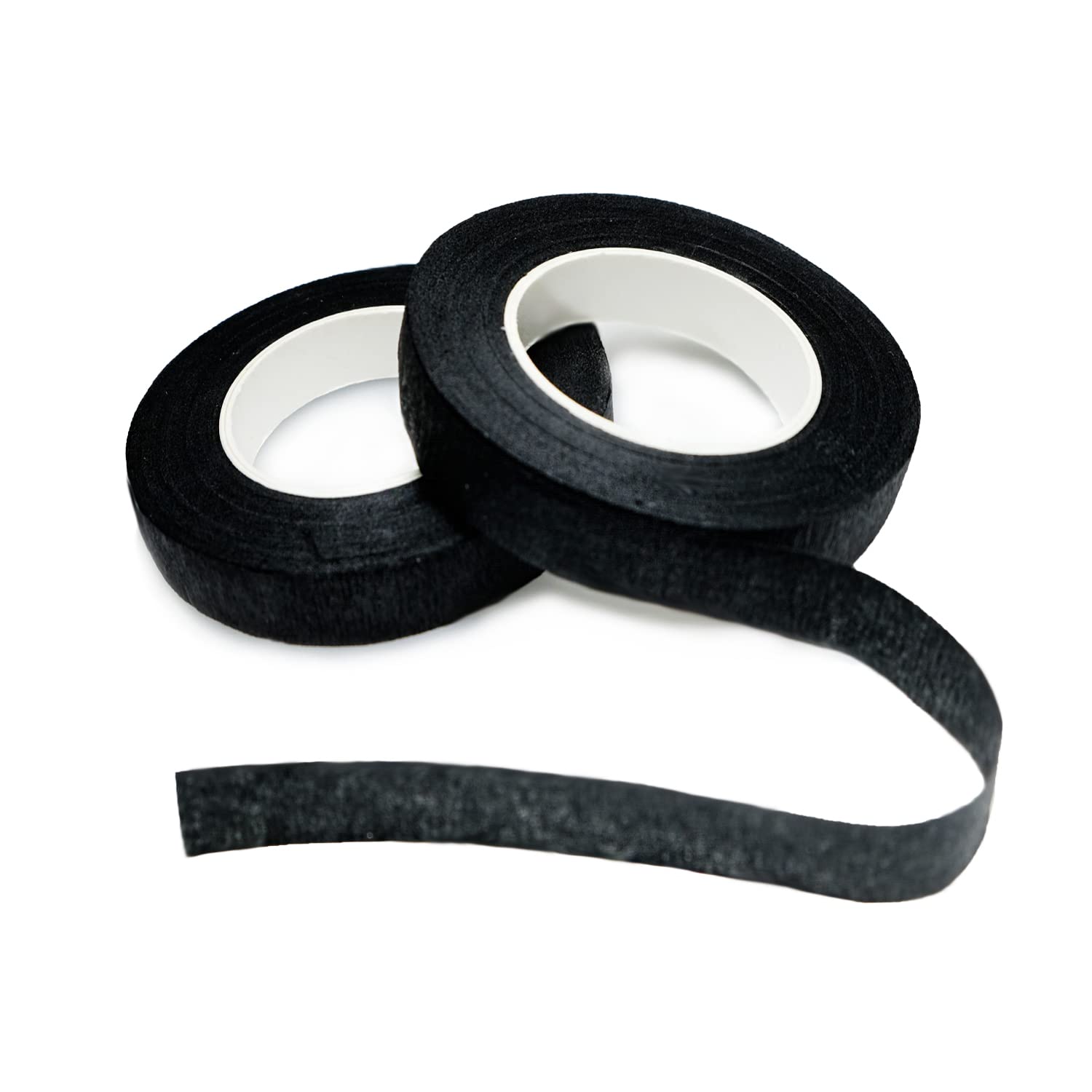 Floral Tape 1/2inch Black Flower Tape for Bouquets Floral Arranging Stem Wrap Craft (Black 2roll, Total 60yards) - Image 1