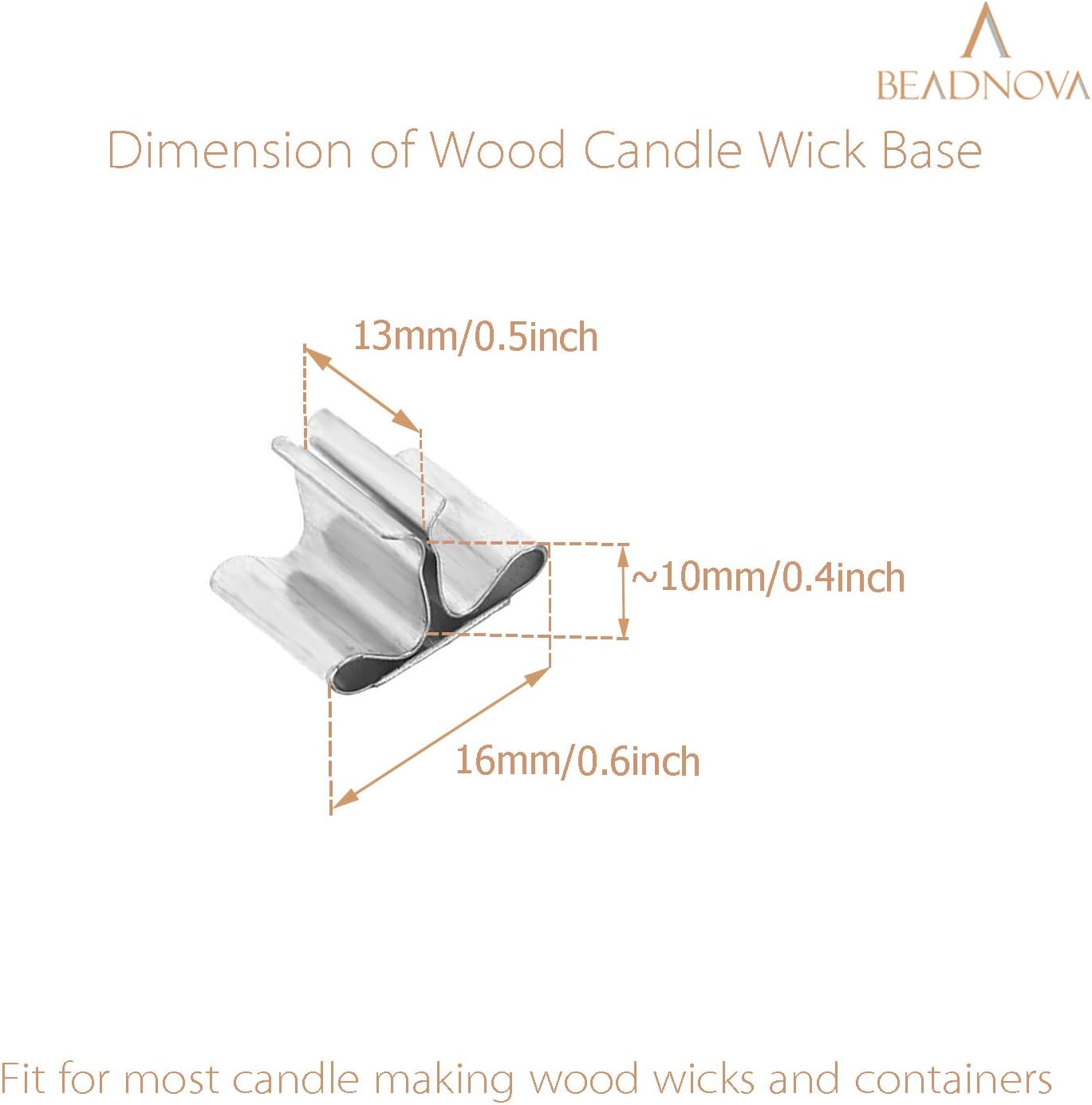 Wood Candle Wick Tabs 30pcs Wood Wick Stainer Tabs for Candle Making and DIY (16mm/ 0.6 inch) - Image 2