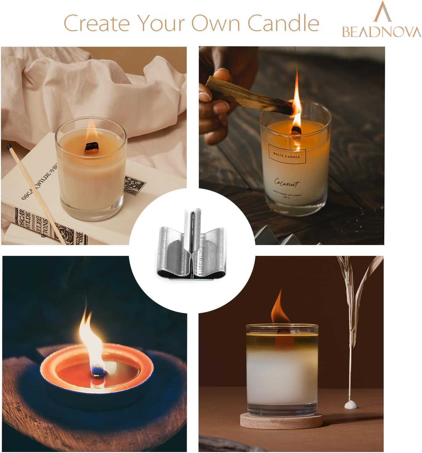 Wood Candle Wick Tabs 30pcs Wood Wick Stainer Tabs for Candle Making and DIY (16mm/ 0.6 inch) - Image 5