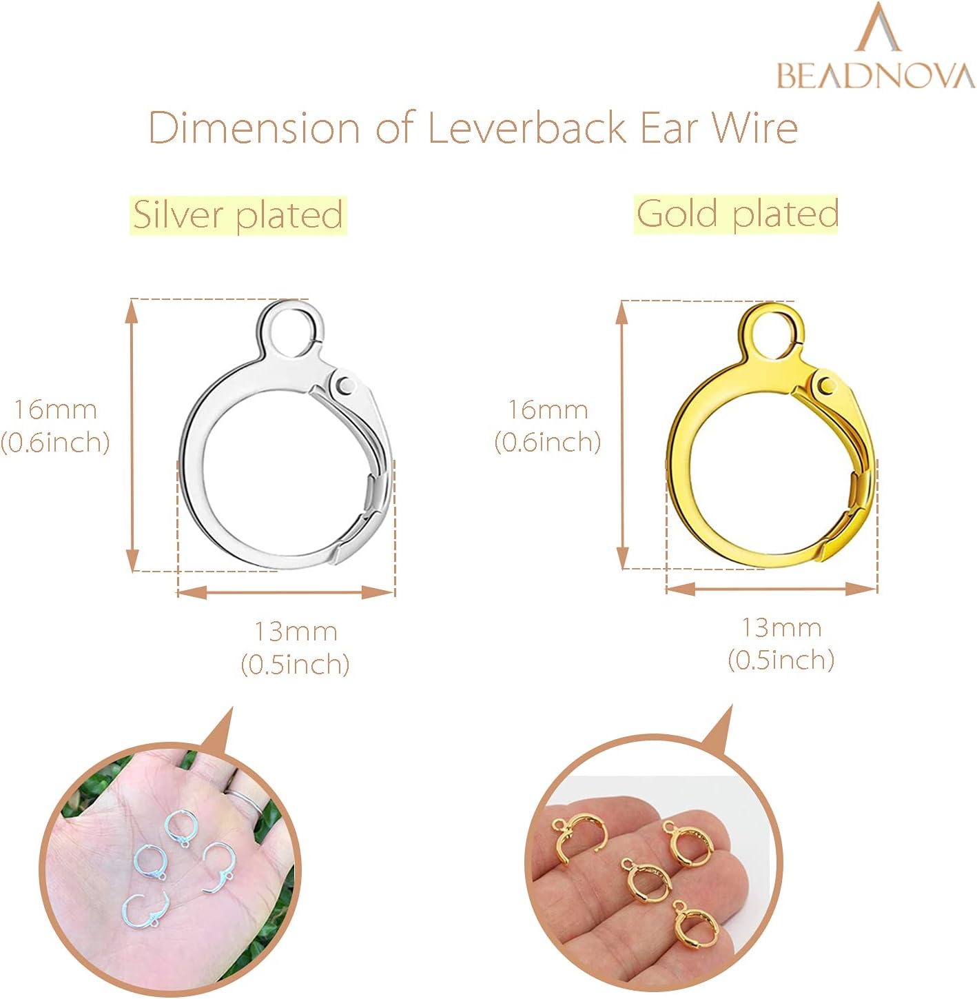 Leverback Earring Hooks 80pcs French Ear Wire Lever Back Earwire for Jewelry Making Crafting (Gold and Silver) - Image 2