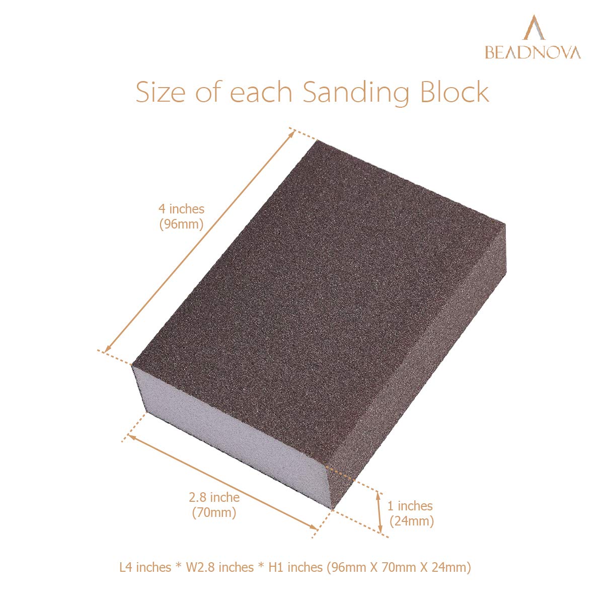 Sanding Sponge Sand Block Coarse/Medium/Fine/Superfine Assorted Dry Wet Sanding Blocks for Wood Wall Home (Pack of 4, 4 Grit) - Image 3