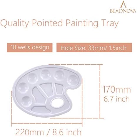 BEADNVOA Paint Tray Palette Paint Pallet with Thumb Hole Model Painter Tray for Kids Artists Painters (3 pcs, for Acrylic, Oil, Watercolor) - Image 2