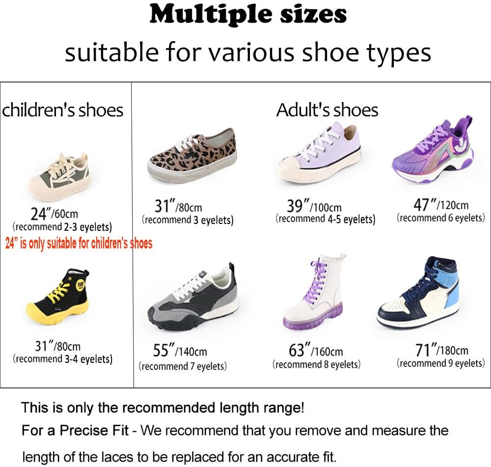 3 Pair Flat Shoe Laces for Sneakers, Shoelaces for Sneakers Athletic Running Shoes Boot Strings - Image 4