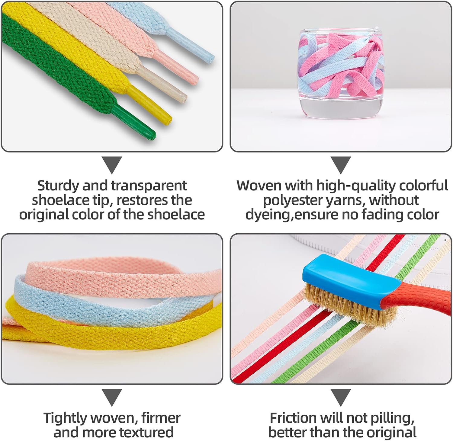 3 Pair Flat Shoe Laces for Sneakers, Shoelaces for Sneakers Athletic Running Shoes Boot Strings - Image 5