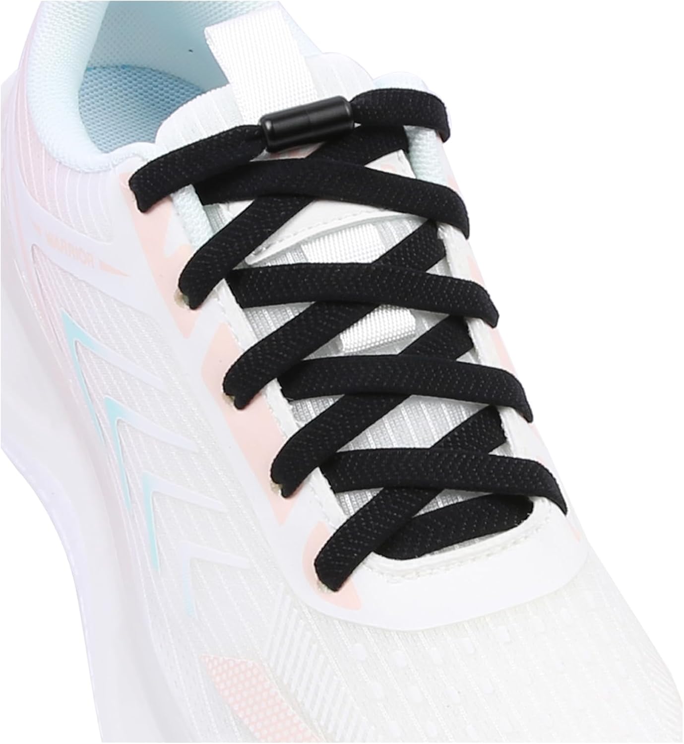2 Pairs Elastic No Tie Shoe Laces for Adults and Kids Shoes, Tieless Flat Shoelaces for Sneakers - Image 1