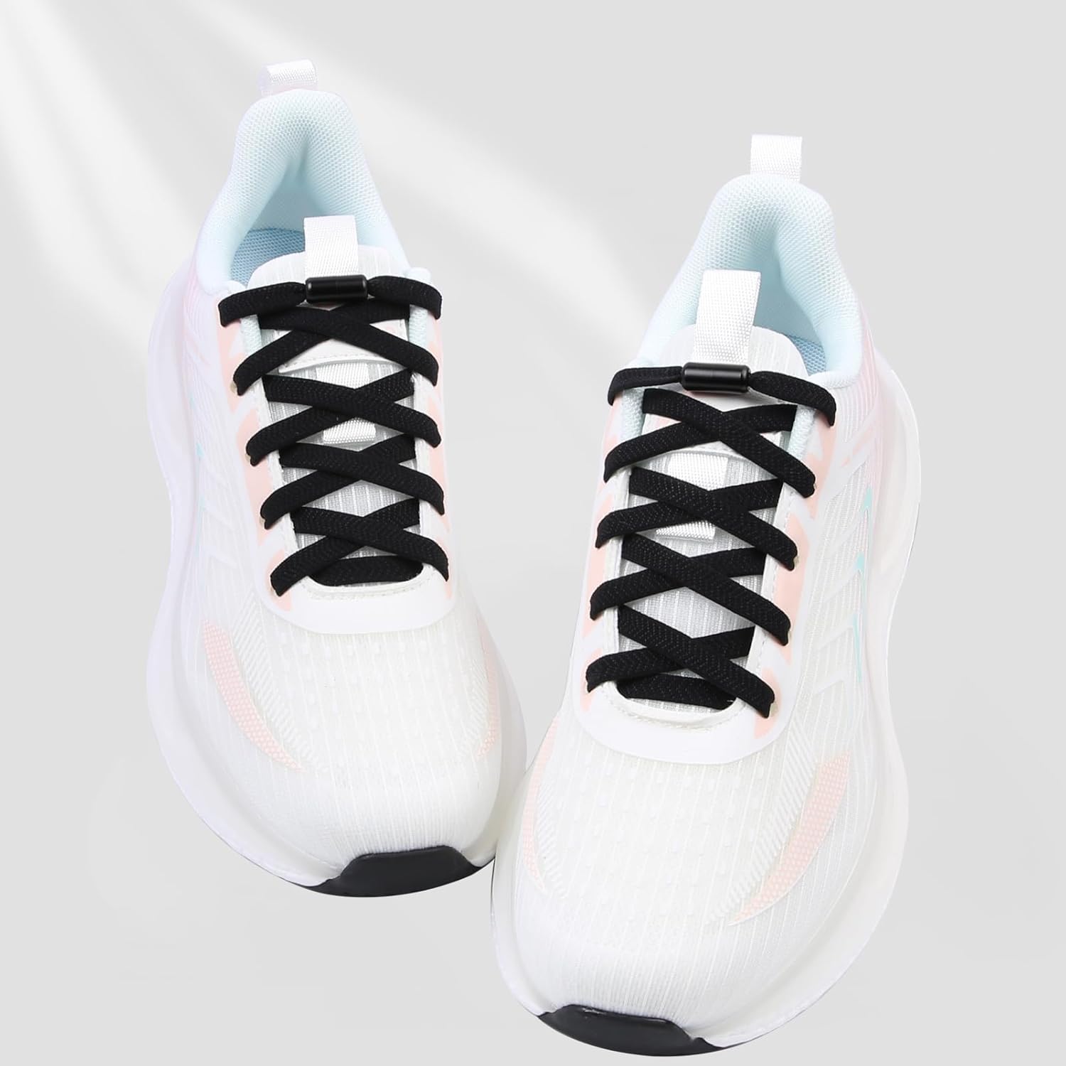2 Pairs Elastic No Tie Shoe Laces for Adults and Kids Shoes, Tieless Flat Shoelaces for Sneakers - Image 2