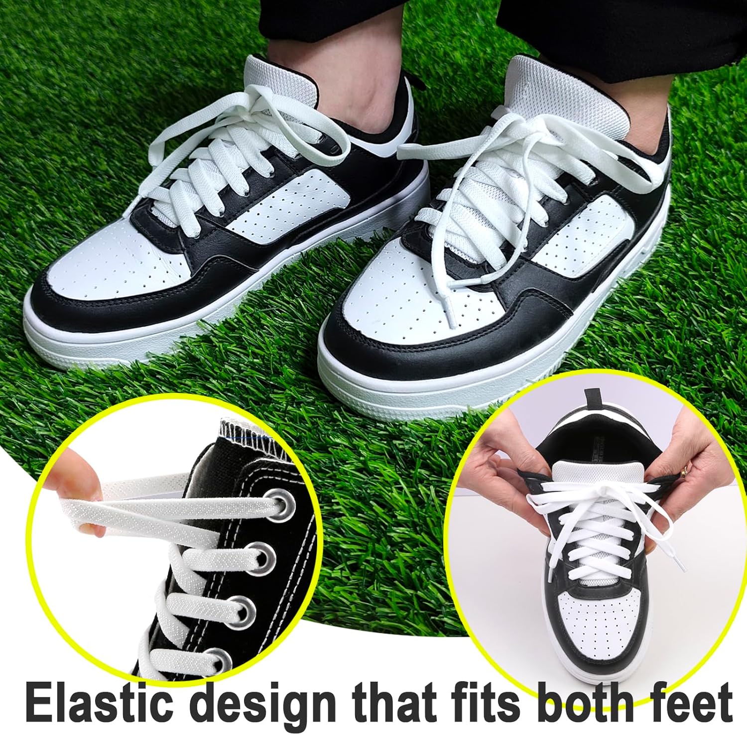 Elastic No Tie Shoe Laces for Sneakers, Stretch Tieless Shoelaces for Kids and Adults, Flat Athletic Shoes Strings - Image 2
