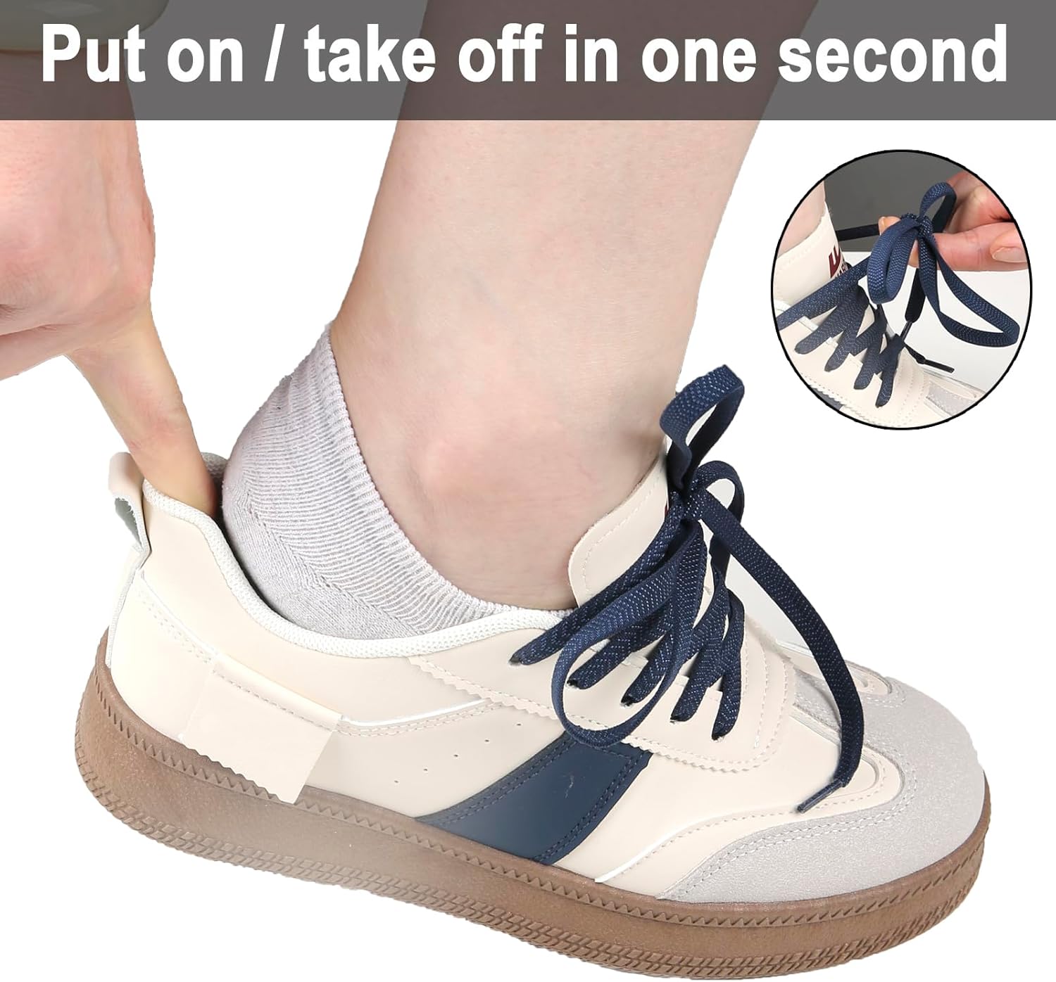 Elastic No Tie Shoe Laces for Sneakers, Stretch Tieless Shoelaces for Kids and Adults, Flat Athletic Shoes Strings - Image 3